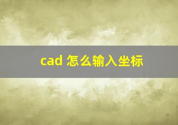 cad 怎么输入坐标